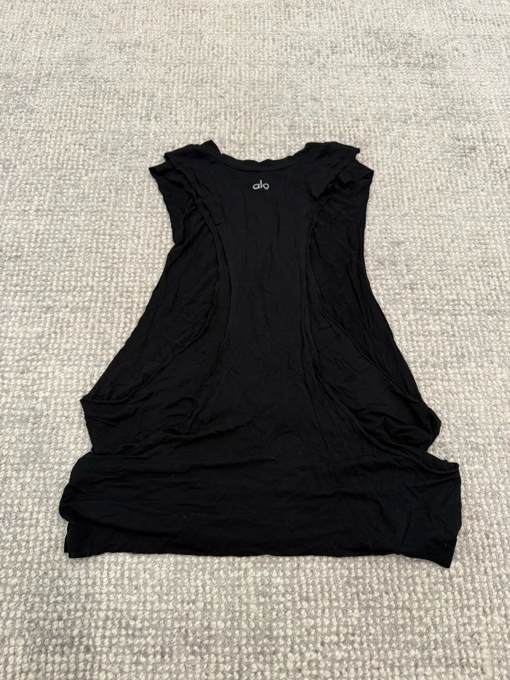 ALO Yoga Black Muscle Tank with Deep Armholes